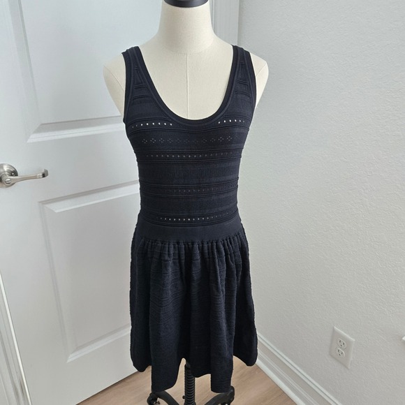 J.Crew Open-Knit Mini Dress Black.‎ Size S CD360 - Picture 2 of 9